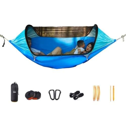 Large Camping Hammock with Bug Net 2 Person Pop-up Parachute Lightweight Backpacking Backyard HikingLarge Camping Hammock with B