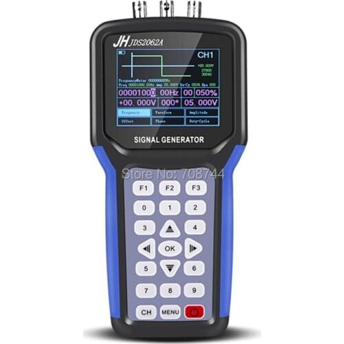 JDS2062A Handheld 30MHz 2 Channel Digital Signal Generator Multimeter Frequency Meter S4R2 AC110-220V Wholesale