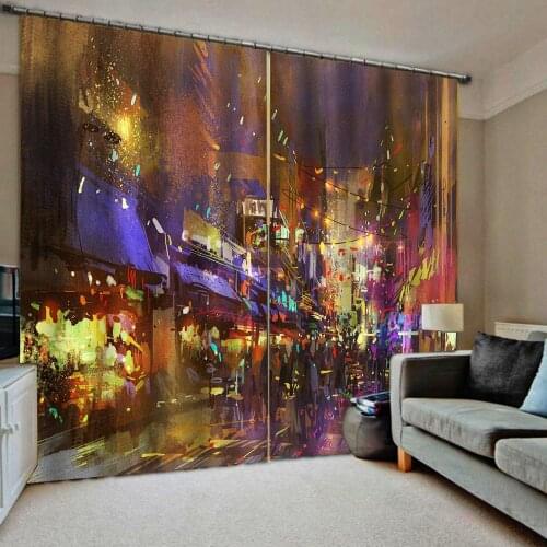 Street curtains Luxury Blackout 3D Window Curtains For Living Room Bedroom Customized size blackout curtains