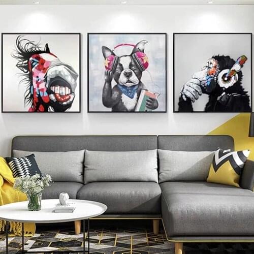 Modern Art Watercolor Animal Pig Dog Hand Painted Poster Canvas Painting Wall Picture Nordic Home Room Decoration Pennywise