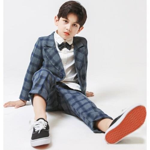 England Boys Luxurious Jacket+Pants 2PCS Wedding Suit Children Party Clothes Kids School Costume Gentlemen Teenager Tuxedos Set