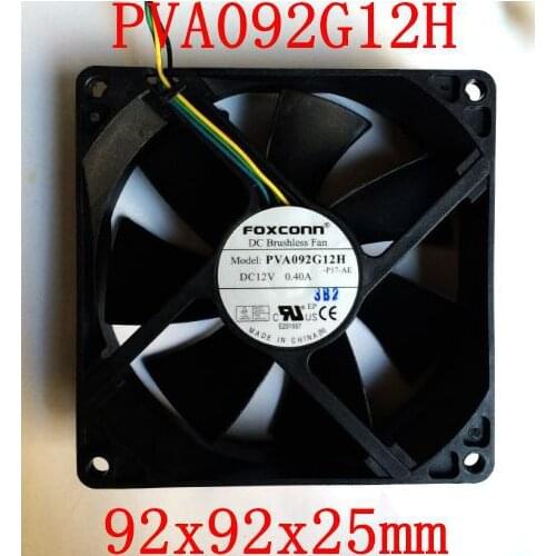 Free Shipping Foxconn PVA092G12H 92x92x25mm PWM DC12V 0.4A 4wire 4pin for Dell HP cooling fan