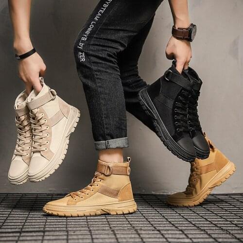 English wind sports high-top shoes lining fluffy sports casual shoes adult mens lace-up vulcanized shoes warm wear-resistant