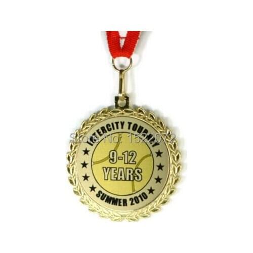 High quality and low price Customized Team Tennis Medal Award Neck Ribbon hot sales sports medals cheap custom metal medals