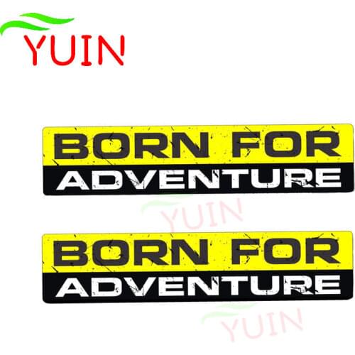 2 X 15*3cm Personality BORN FOR ADVENTURE Funny Body Car Sticker PVC Decoration Cars Accessories Waterproof Sunscreen Decals