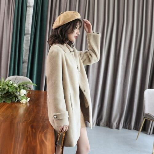 Women Sheep Shearing Coat Autumn Winter Clothes Real Wool Fur Jacket korean Manteau Femme Hiver 2020 2920 KJ5252