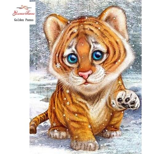 GOLDEN PANNO Diamond Painting Full Square 5D Diy Daimond Embroidery Diamant Mosaic Sale Displasy Broderie Diamant Cute Tiger 02