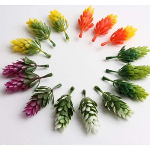 10Pcs/lot Artificial Grass Plant Simulation Pine cone plastic Flowers Branches For DIY Scrapbooking Home Wedding Christmas Decor