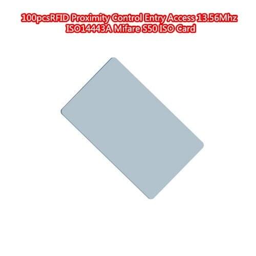 100pcsRFID Proximity Control Entry Access 13.56Mhz ISO14443A MF1 S50 ISO Card
