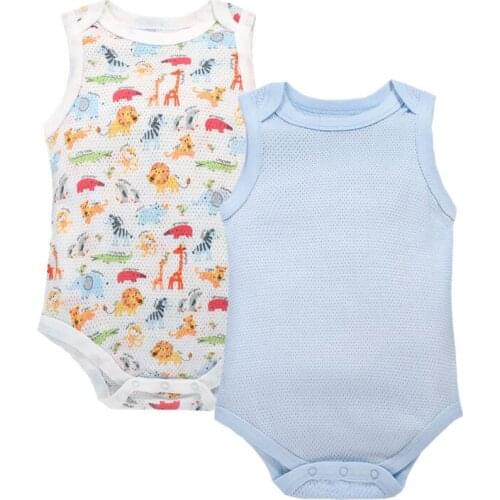 2pcs/set Baby Boys Girls Bodysuits For Summer 2017 Newborn 100% Cotton Infants Overalls Toddler Costume Jumpsuit KF258