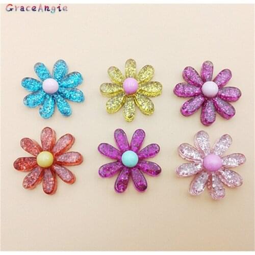 20pcs Resin Flower Pendant Necklace Charms Mix Color Jewelry Charms keychain Phone Flatback Necklaces Bracelets Bangle Gift DIY