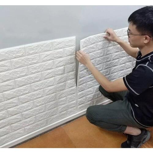 3D Brick Stickers DIY Wall Sticker Bedroom Decor Waist line Kids Rooms Anti-impact Baseboard Wall Panel Self adhesive Wallpaper