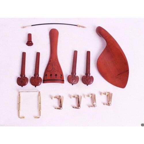 4/4 Violin Parts Accessories Carving Pattern Violin Peg Tailpiece Chin Rest