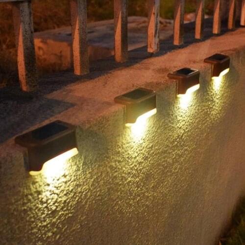 4 Pcs Solar Deck Lights Solar Step Lights Outdoor Waterproof Led Solar Fence Lamp for Patio Stairs Garden Pathway Step Yard
