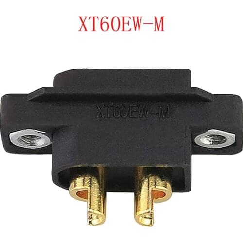 5PCS Amass XT60EW-M Black Mountable XT60E Male Plug Connector for RC Drone Aircraft FPV Racing Drone