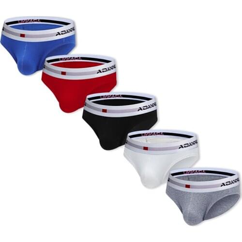 5PCS Lot Cotton Sexy Underwear Men Jockstrap Quick Dry Briefs Men Bikini Gay Mans Underpants Male Cuecas Penis Hole Underwear