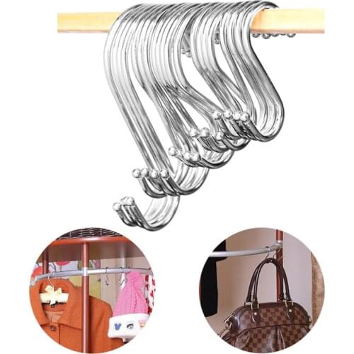 5Pcs Useful S Shaped Hooks Kitchen Hanging Hanger Storage Holders Organizer Household Home Essential Stainless Steel Hooks 35
