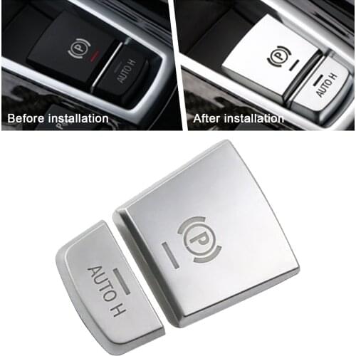 Car Parking Brake Switch H Button Decorative Sticker Cover For BMW 5 7 X3 X4 X5 X6 F Series F01 F02 F10 F18 F12 F15 F16 F25 F26