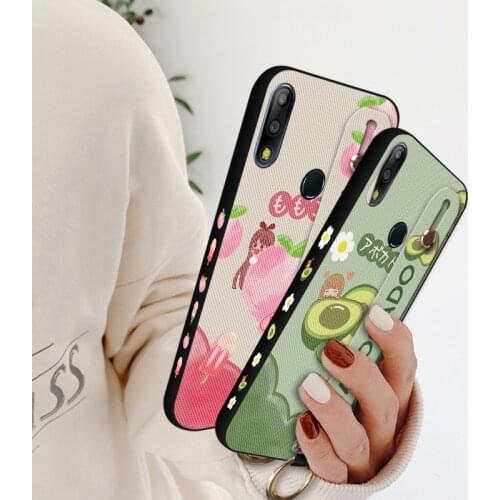 Wristband Bracket Fruit Case For Asus Zenfone Max Pro M2 ZB631KL ZB633KL Silicone Back Cover For Asus 5Z ZE620KL ZS620KL