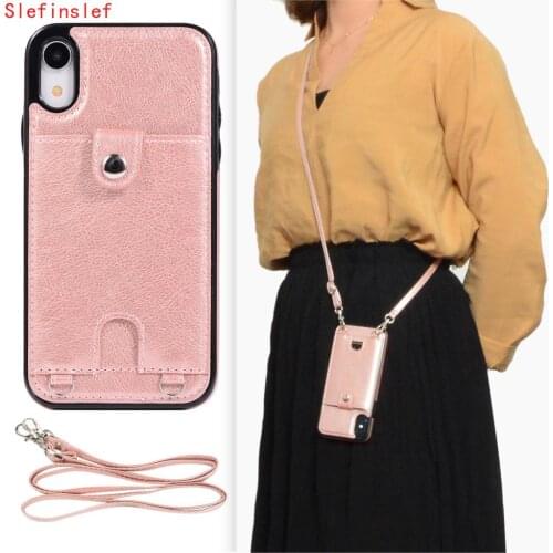 Case For Samsung S20 S10 S10E S9 S8 Plus S7 Edge Leather Phone Cover Wallet Card Strap Crossbody Long Chain Fundas For Note 8 9
