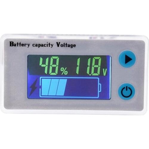 10-100V Digital Battery Capacity Tester, 12V 24V 48V 60V 72V LCD Display Marine RV Battery Power Indicator Panel