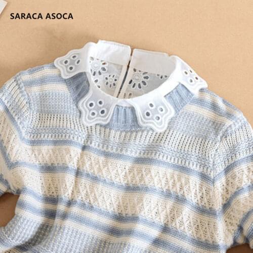 Ladies Hollow Fake Collars Womens Adjustable Bust White Fake Shirt Collar A479