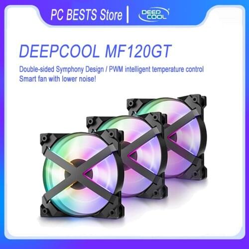 DEEPCOOL MF120GT 3 in 1 120mm PWM Case fan Addressable 5V/3PIN RGB Computer Synchronous CPU Quiet fan