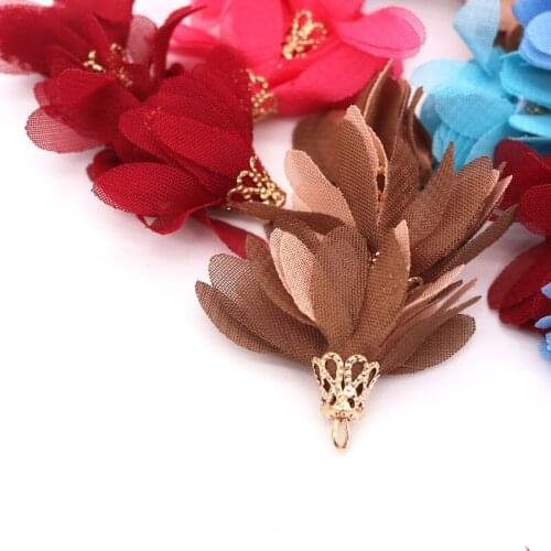 Wholesale 100pcs/lot Jewelry Making Findings 15x50mm Colorful Handmade Earring Pendant Flower Jewelry Making Charms Accessories