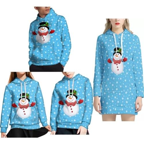 HYCOOL Xmas Kids Girls Hoodies Custom Snowm 4pcs Family Christmas Clothes Outfits Unisex Wholesale Couples Matching Clothing Set