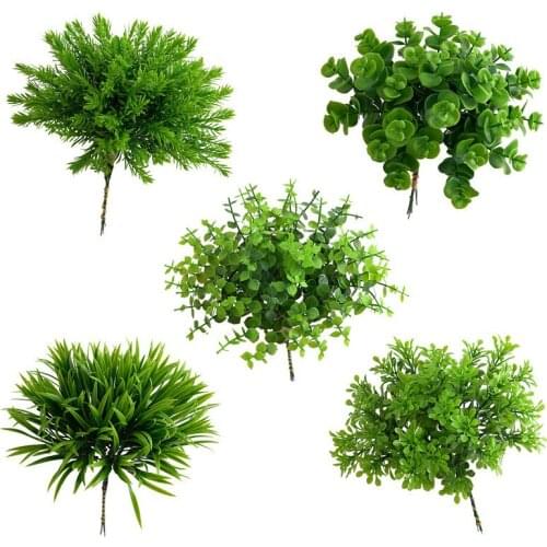 Artificial Leaves Branch Grass Plants Eucalyptus Leaf Fake Flowers Home Decor Wedding Plants Faux Fabric Foliage Decoration