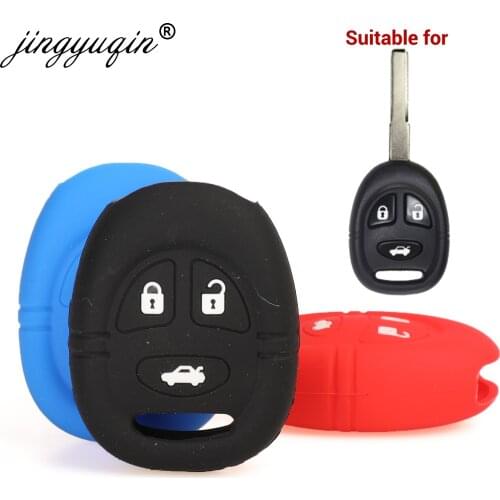 Jingyuqin 30pcs 3 Buttons Silicone Rubber Car Key Case Shell for Saab 9-3 9-5 93 95 Smart Skin Remote Key Fob Cover