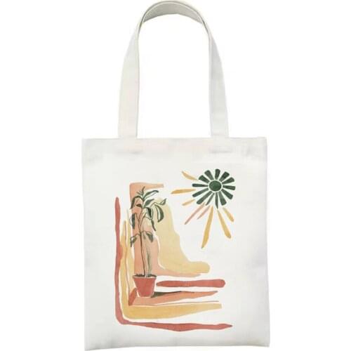 Beautiful Beach Canvas Tote Bag Lady Handbag Harajuku Leicure And Environmental Protection Shoulder Bags Large Capacity Bag