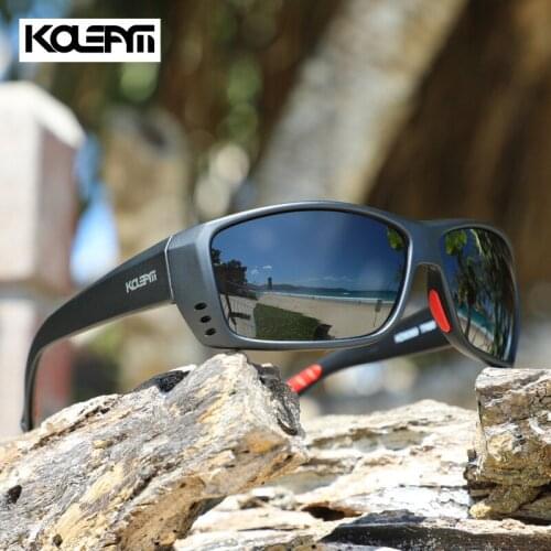 KDEAM High Quality Polarized Sunglasses Men Brand Sport Style Fashion Sun Glasses Lightweight TR90 Frame UV400 Goggles A82