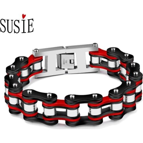 LOVE SUSIE Men Bracelet Locomotive Punk Style Stainless Steel Bangles Gear Fashion Titanium Charm Korean Bracelets