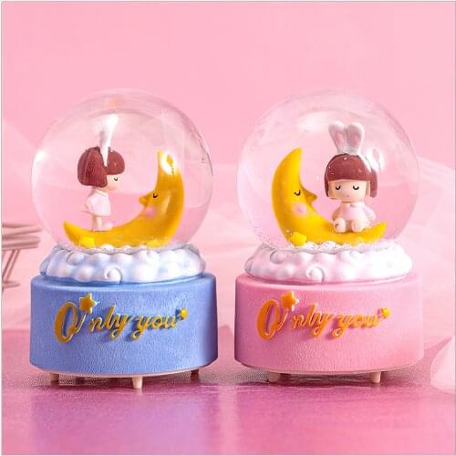 DM 1pcs/Set Multi Models Desktop Decoration Crystal Ball Music Box Lanterns Snowflake Snow Ball Music Box Birthday Gift Creative