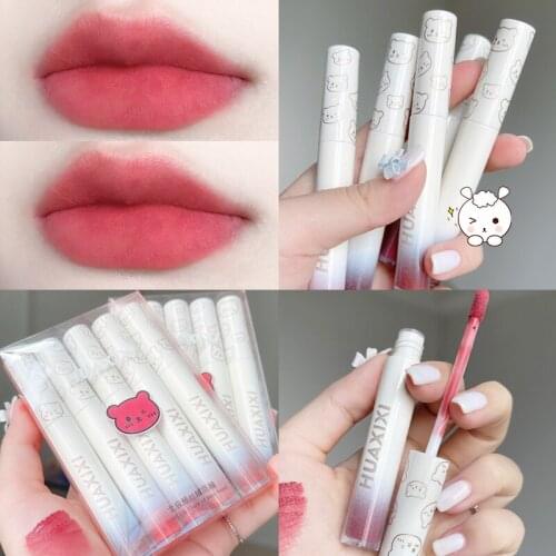 5pcs/set Velvet Matte Lipstick Sets Persistent Coloring Lip Glaze Waterproof Moisturizing Lipstick For Women Lip Cosmetic Sets