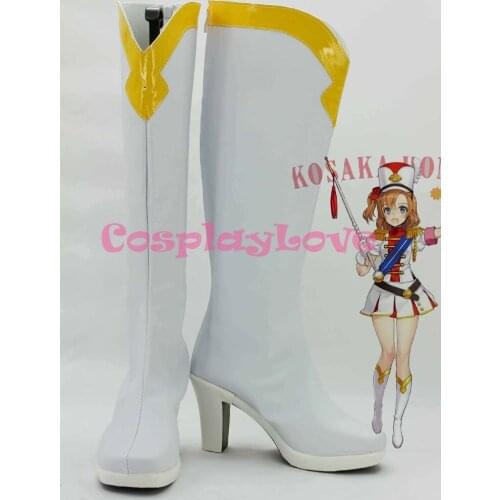 Newest Custom Made Japanese Anime Lovelive! Symphony White Kousaka Honoka Cosplay Shoes Long Boots For Halloween Christmas
