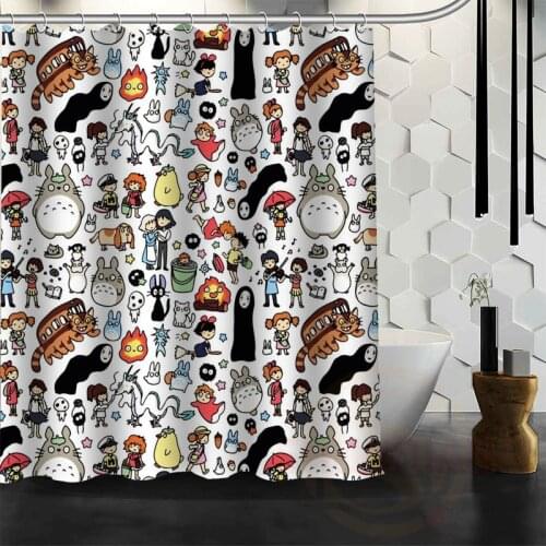 New All Studio Ghibli Character Totoro custom Shower Curtain Cartoons Bathroom Decor Spirited Away Bath Curtain