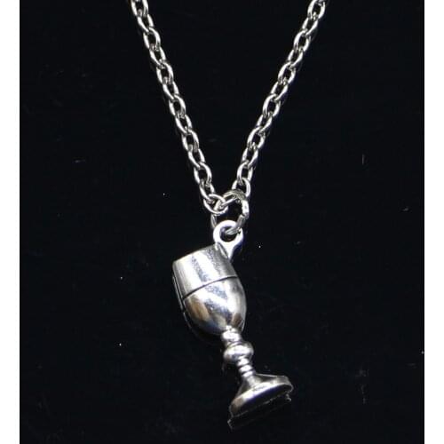 New Fashion Necklace 20x7x5mm wine glass Pendants Short Long Women Men Colar Gift Jewelry Choker