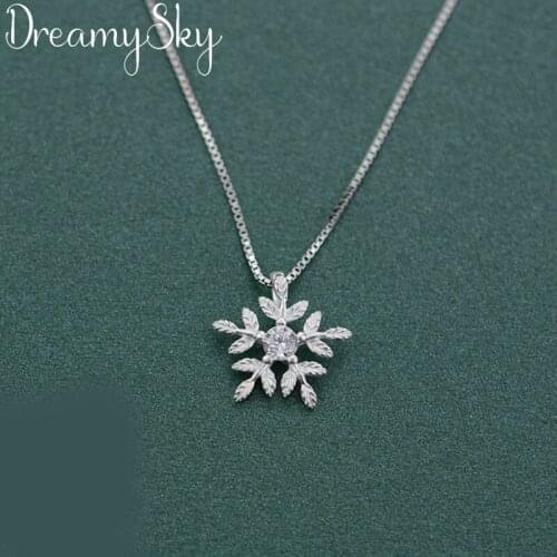 Fashion Silver Color Snowflake Choker Necklaces For Women Ladies Long Chain Statement Necklaces Wedding Jewelry 2019