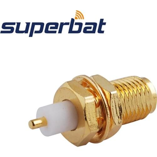 Superbat 10pcs RP-SMA Panel Mount Jack Blukhead & nut with Extended Dielectric&solder Post Terminal
