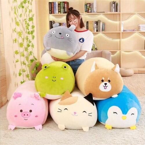 90cm Large Totoro Plush Toy Soft Cute Fat Dog Cat Penguin Pig Frog Animal Stuffed Doll Lovely kids Birthday Plushie Cushion
