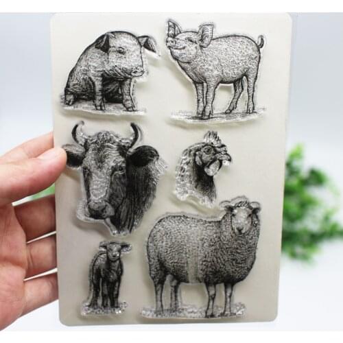 Pig/sheep Livestock Clear Stamps/Seals For DIY Scrapbooking photo album/Card Making/Gift Card Background Cover stamp