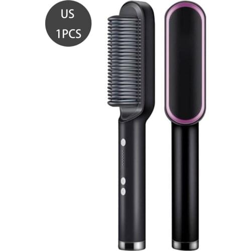 Straight Curly Hair Comb With 5 Levels Adjustment Tourmaline Ceramics Multifunctional Brush And Comb Curling Iron