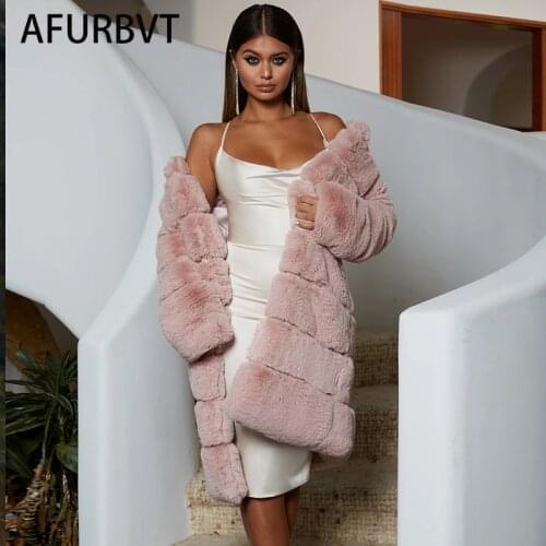 2020 Hot Sale Warm Winter Overcoat Fashion Fox Fur Coat Large Size Womens Faux Fur Coat Women Pink Black 6XL