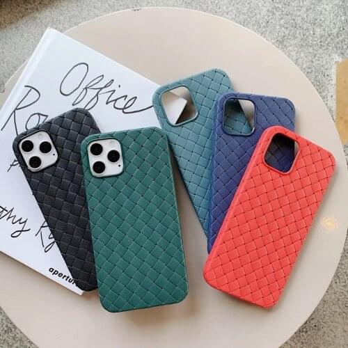Weave TPU Phone Case for IPhone 12 Pro Max Phone Cover for 11 XS X XR 7 8 Plus Mini Shockproof Back Cover Accessories