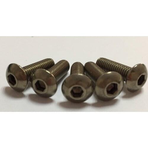 2PCS Hex socket Screw M2 Half Round head Bolts Pure titanium Pan head Screw GR2 Mushroom head Bolt 3-16mm Length