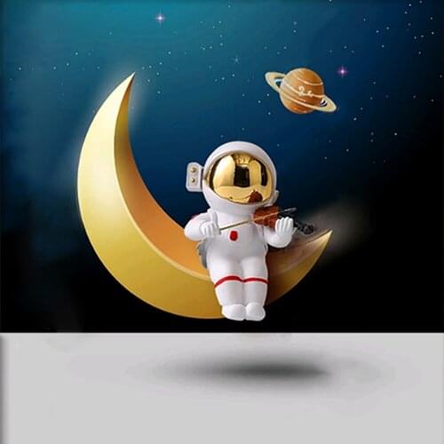 Funny Cartoon Canvas Painting Cute Astronaut Print Poster Planet Night Star Painting For Baby Kid Childrens Bedroom Decor Nordic