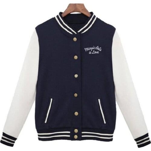New 2019 Baseball Jacket Casacos Femininos Preppy College Jackets Bomber Jacket women Spring Winter Coats Basic Outwear XXL