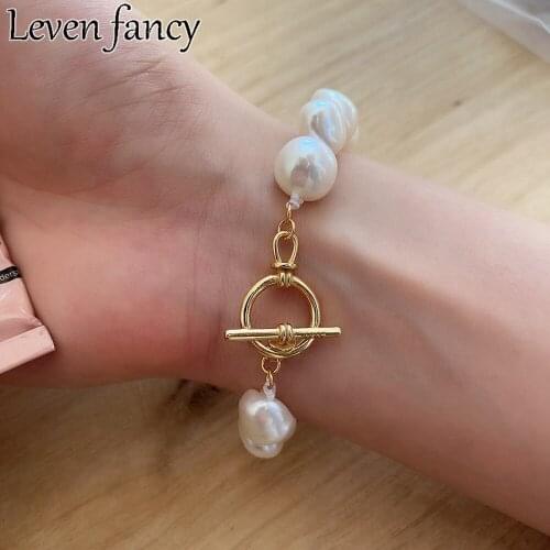 925 Sterling Silver Bracelet Baroque Pearl Bracelet For Women 18k Gold Bracelet Natural Pearl Fine Jewelry Korean Accessories